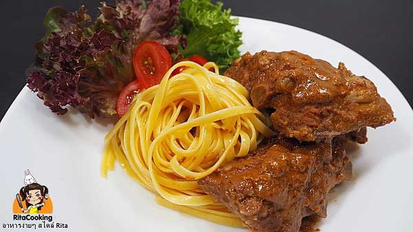 สปาเกตตีซี่โครงหมูอบซอส สปาเกตตีซี่โครงหมูอบซอส