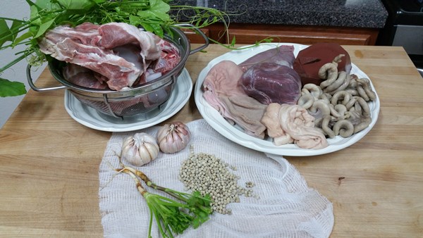 ต้มเลือดหมูตำลึง ต้มเลือดหมูตำลึง