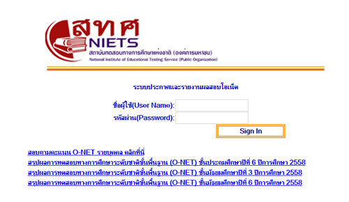 ประกาศผลสอบ o-net 59 ประกาศผลสอบ o-net 59