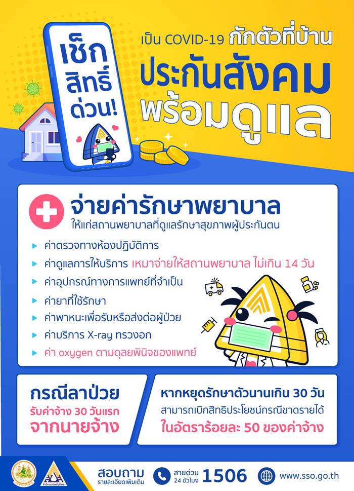 ติดโควิดขอเงินชดเชยจากประกันสังคมได้ ติดโควิดขอเงินชดเชยจากประกันสังคมได้
